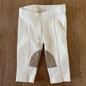 Janie and Jack Cream baby Leggings with Brown Accents